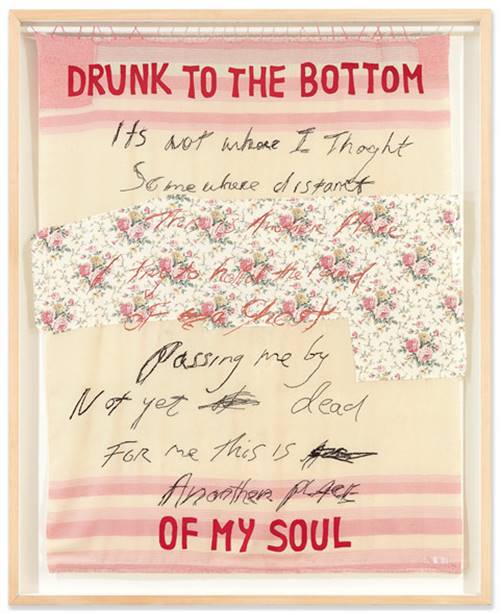 Tác phẩm Drunk to the Bottom of My Soul của danh họa Tracey Emin.