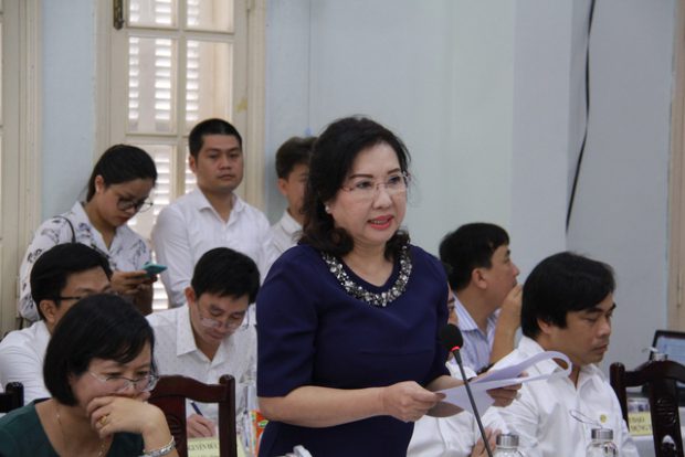 Bà Nguyễn Thị Như Loan phát biểu tại hội nghị. Ảnh: H.Khá