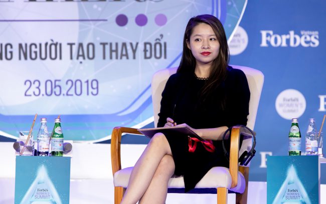 Trần Phương My tại Women's Summit 2019. Ảnh: Forbes Việt Nam.