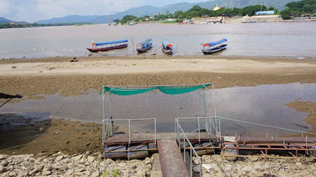 Mực nước và dòng chảy sông Mê Kông sụt giảm mạnh từ giữa tháng 6 vừa qua Ảnh Hoàng Thiện