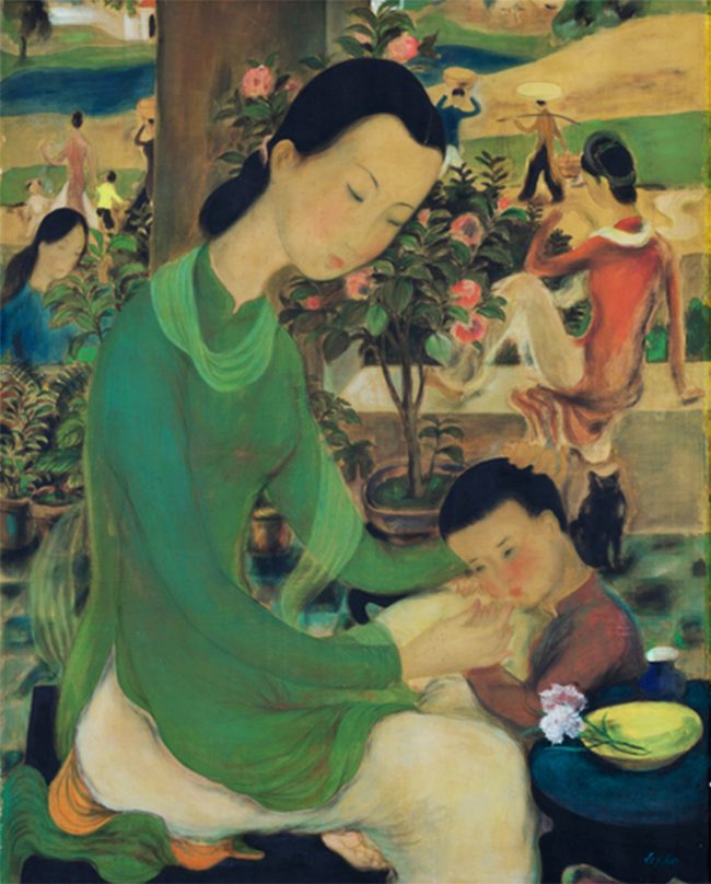 Bức Đời sống gia đình của Lê Phổ, tác phẩm đầu tiên của Việt Nam chạm mốc triệu USD ở thị trường công khai.