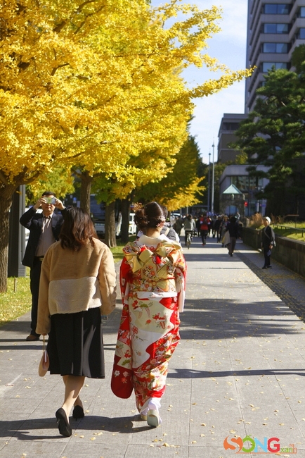 Mùa này là một trong những dịp người ta dễ nhìn thấy trang phục truyền thống Nhật Bản xuất hiện trên phố.