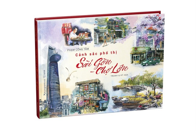 Bìa cuốn sách Cảnh sắc phố thị Sài Gòn – Chợ Lớn của họa sĩ Phạm Công Tâm