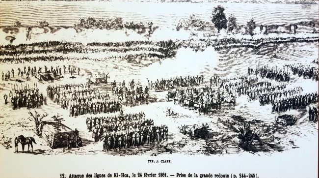 Hình vẽ liên quân Pháp – Tây Ban Nha đánh trận Kỳ Hòa năm 1861.