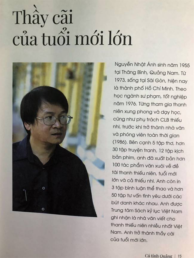 Nhà văn Nguyễn Nhật Ánh ở chương Cãi