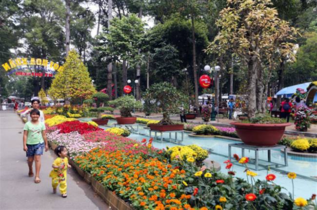 Công viên Tao Đàn ngày nay là địa điểm xanh của TP. HCM và là nơi tổ chức Hội hoa xuân lớn nhất TP. HCM mỗi dịp Tết. Ảnh: Quỳnh Trần.