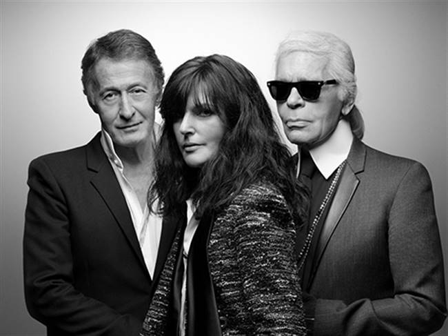 Eric Pfrunder (trái) và Virgine Viard (giữa) là người kế nhiệm huyền thoại Karl Lagerfeld.