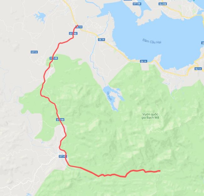 Tuyến cao tốc La Sơn – Túy Loan. Ảnh: Google Maps.