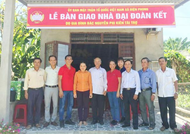 Một căn nhà do gia đình ông Nguyễn Phi Kiên hỗ trợ xây dựng. Ảnh: P.L